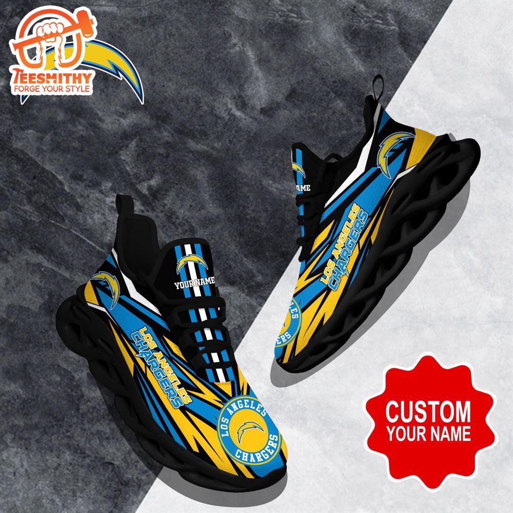 NFL Max Soul Shoes, Los Angeles Chargers Clunky Shoes Custom Custom Name Football