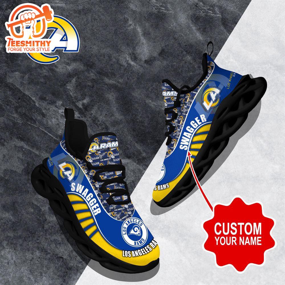 NFL Max Soul Shoes, Los Angeles Rams Clunky Shoes Sport Custom Name Football