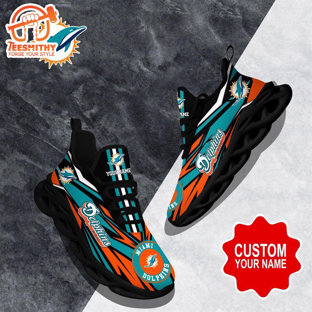 NFL Max Soul Shoes, Miami Dolphins Clunky Shoes Custom Custom Name Football