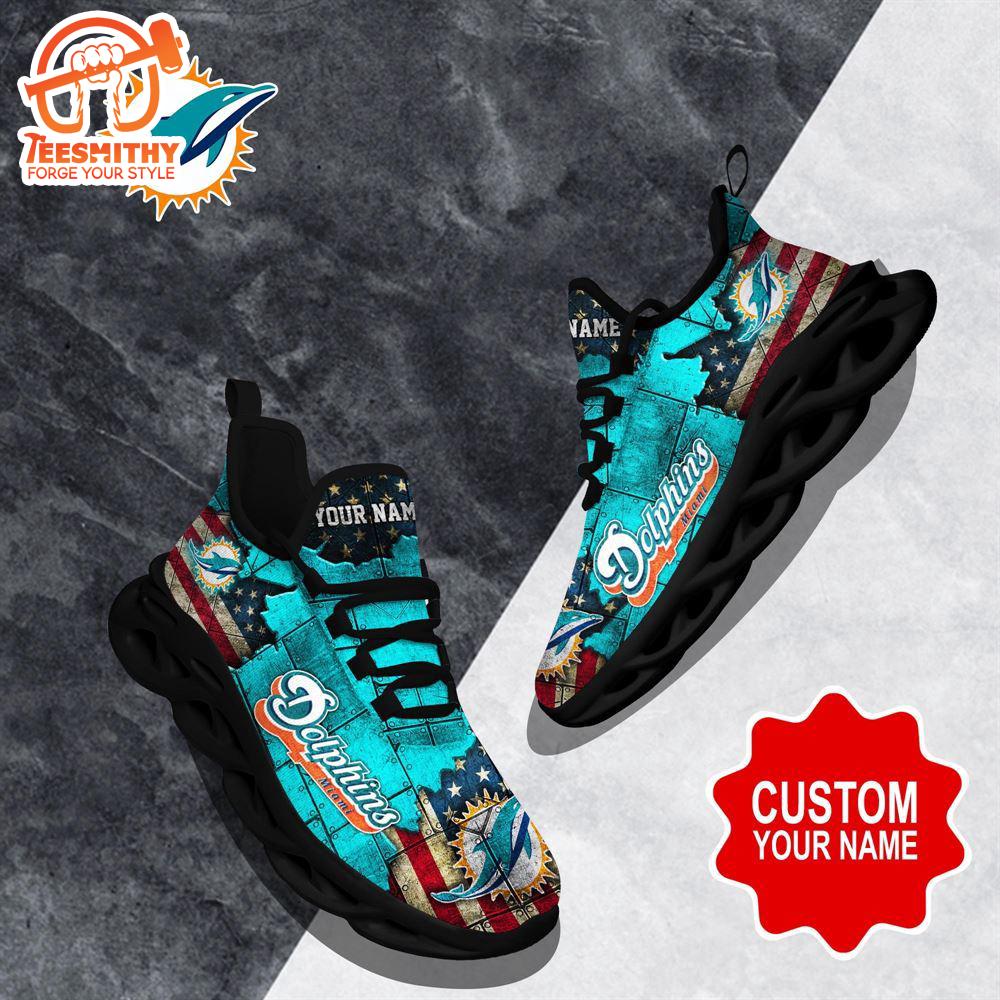 NFL Max Soul Shoes, Miami Dolphins Clunky Shoes Custom Gift Women And Men