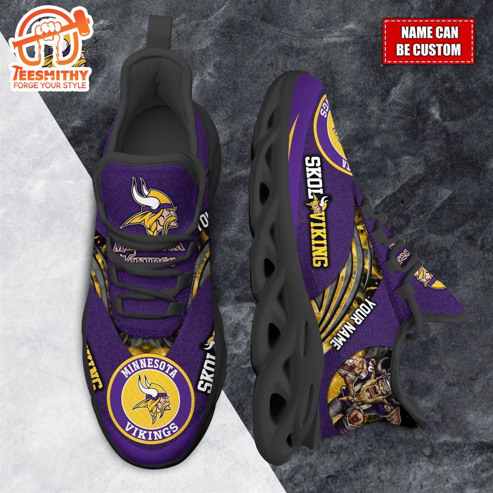 NFL Max Soul Shoes, Minnesota Vikings Clunky Shoes Custom For Fans