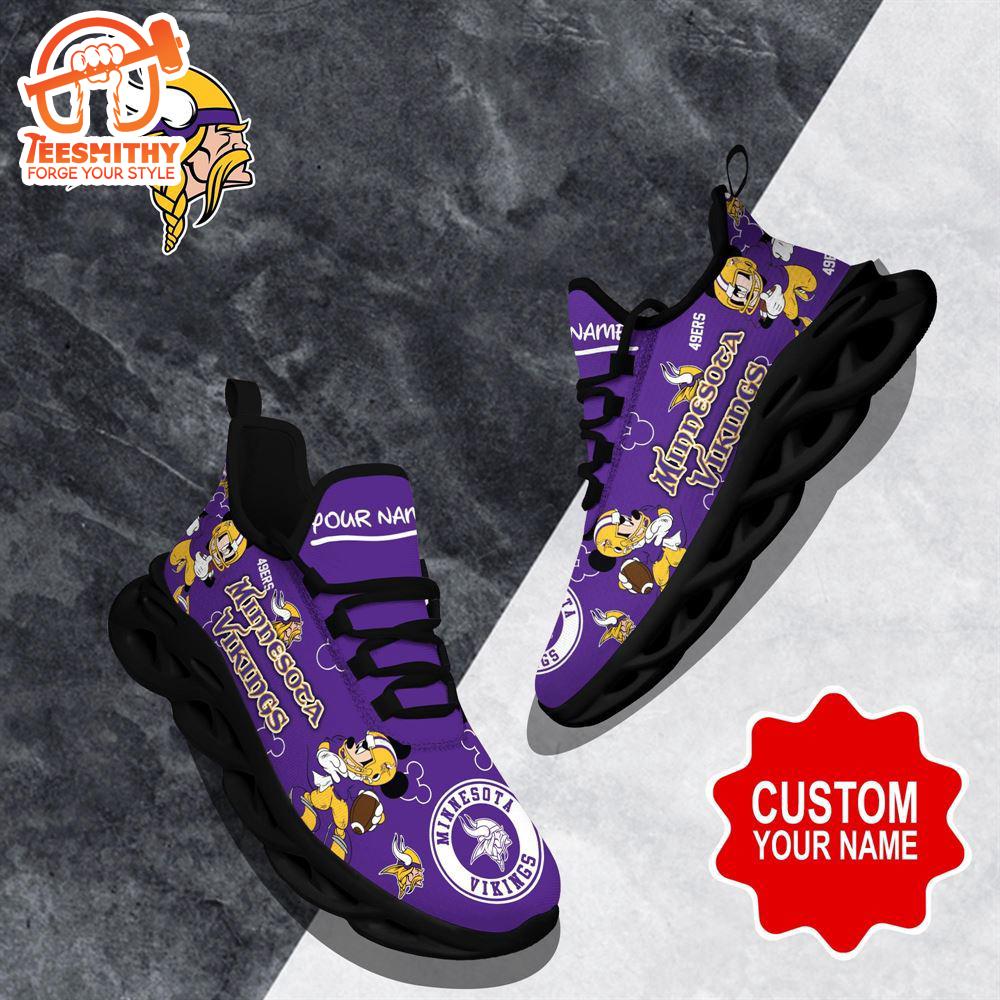 NFL Max Soul Shoes, Minnesota Vikings Clunky Shoes Custom Name For Fans Christmas