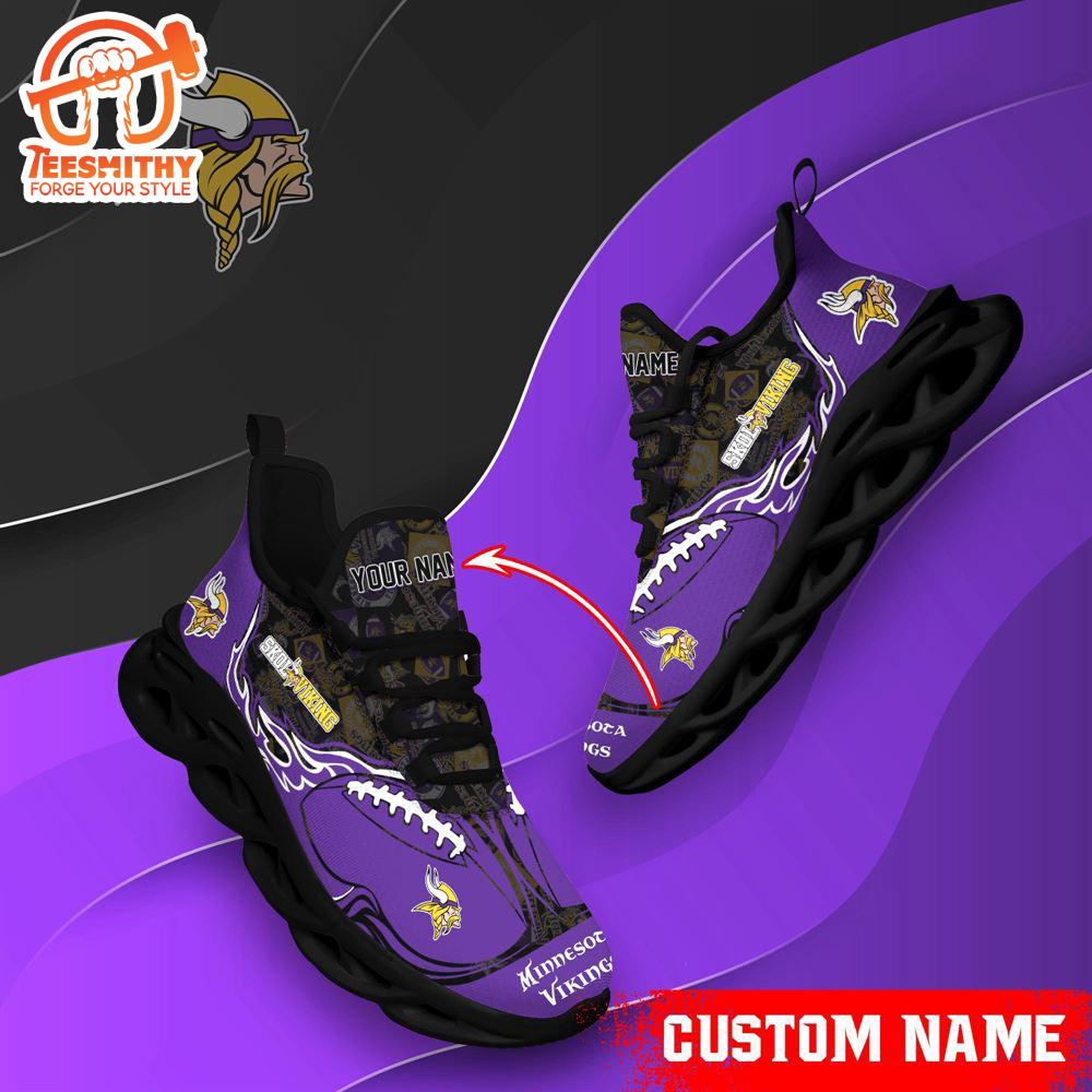 NFL Max Soul Shoes, Minnesota Vikings Clunky Shoes Custom Name