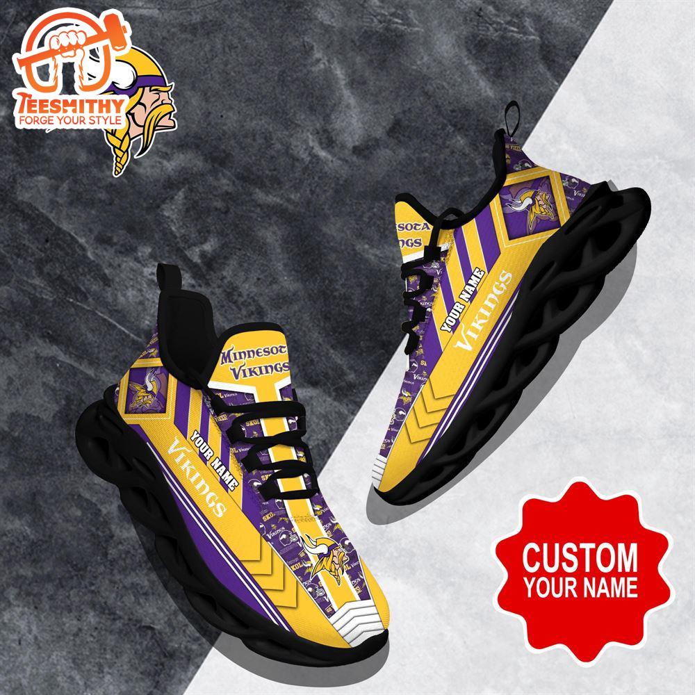 NFL Max Soul Shoes, Minnesota Vikings Clunky Shoes Logo Custom Name Nfl