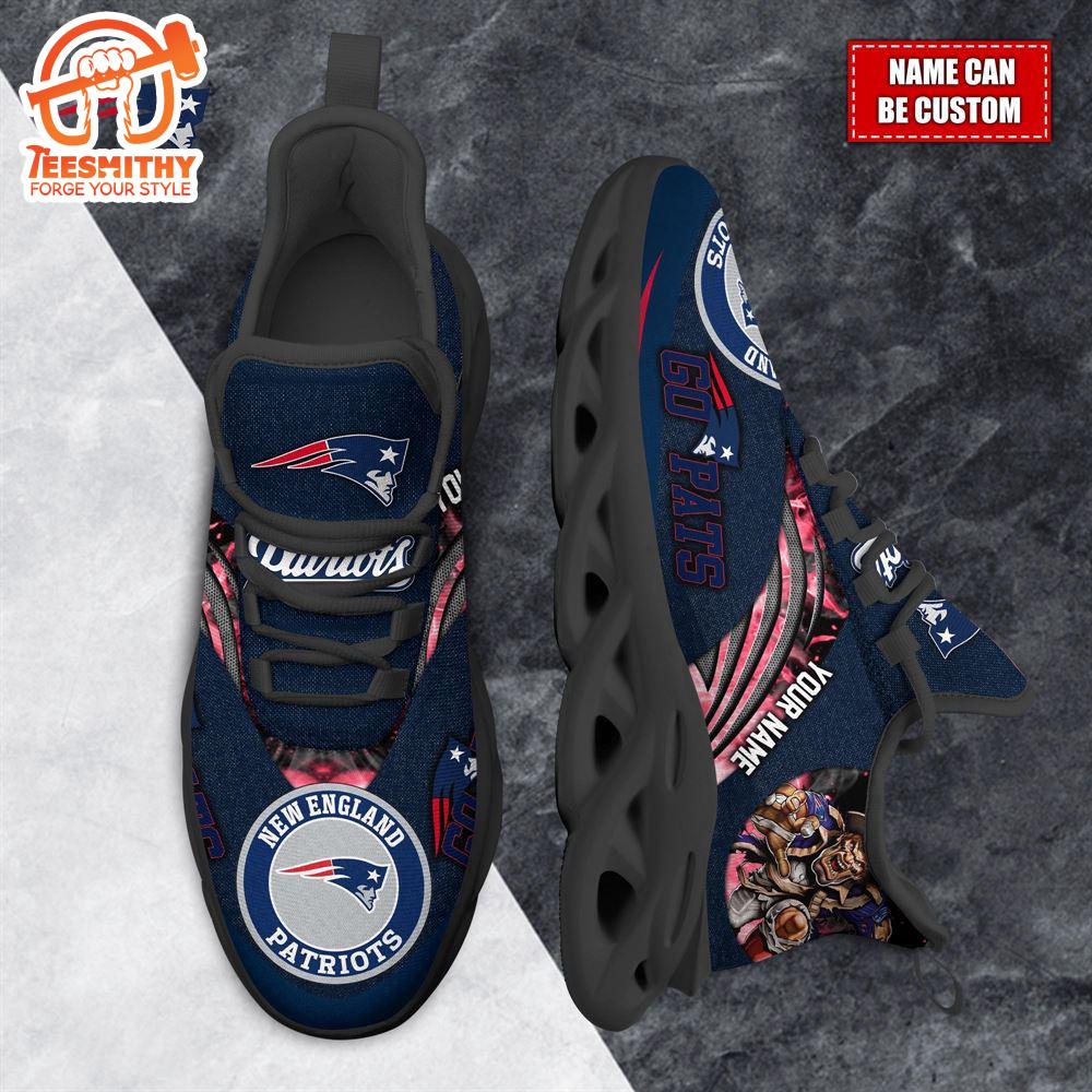 NFL Max Soul Shoes, New England Patriots Clunky Shoes Custom For Fans