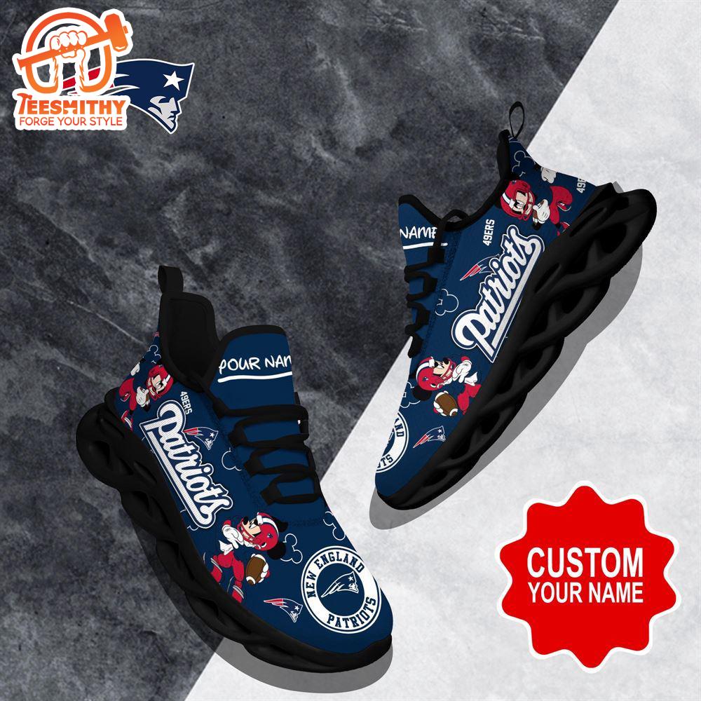 NFL Max Soul Shoes, New England Patriots Clunky Shoes Custom Name For Fans Christmas