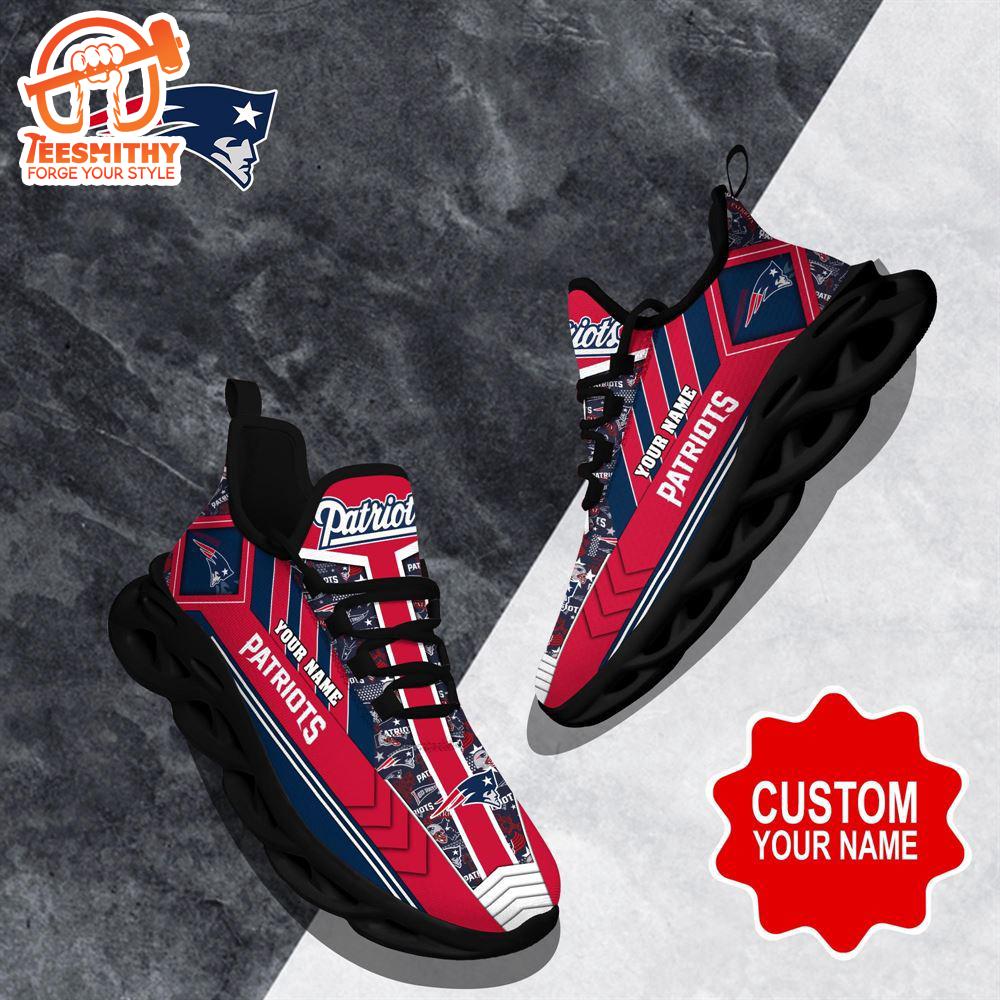 NFL Max Soul Shoes, New England Patriots Clunky Shoes Logo Custom Name Nfl