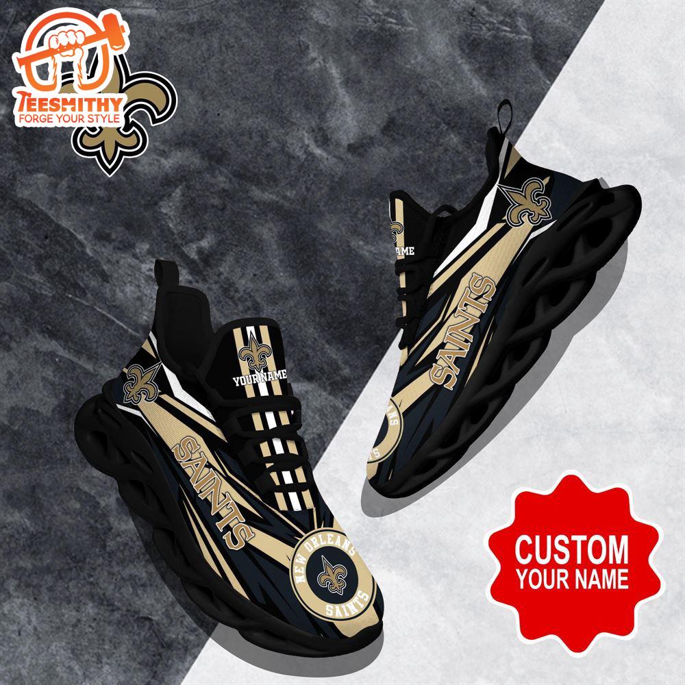 NFL Max Soul Shoes, New Orleans Saints Clunky Shoes Custom Custom Name Football