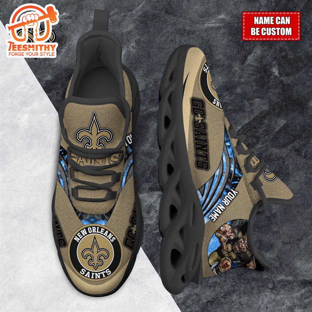 NFL Max Soul Shoes, New Orleans Saints Clunky Shoes Custom For Fans