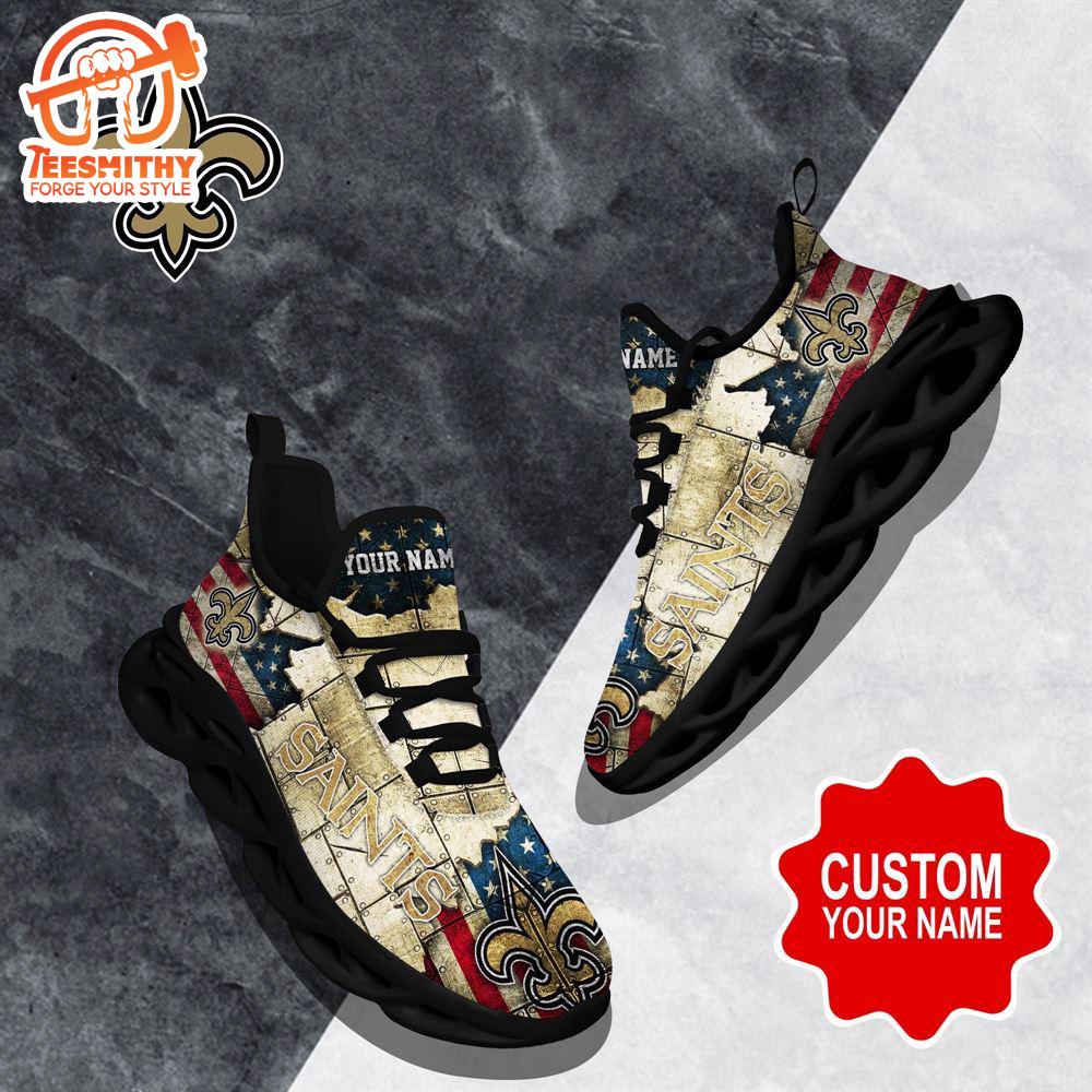 NFL Max Soul Shoes, New Orleans Saints Clunky Shoes Custom Gift Women And Men