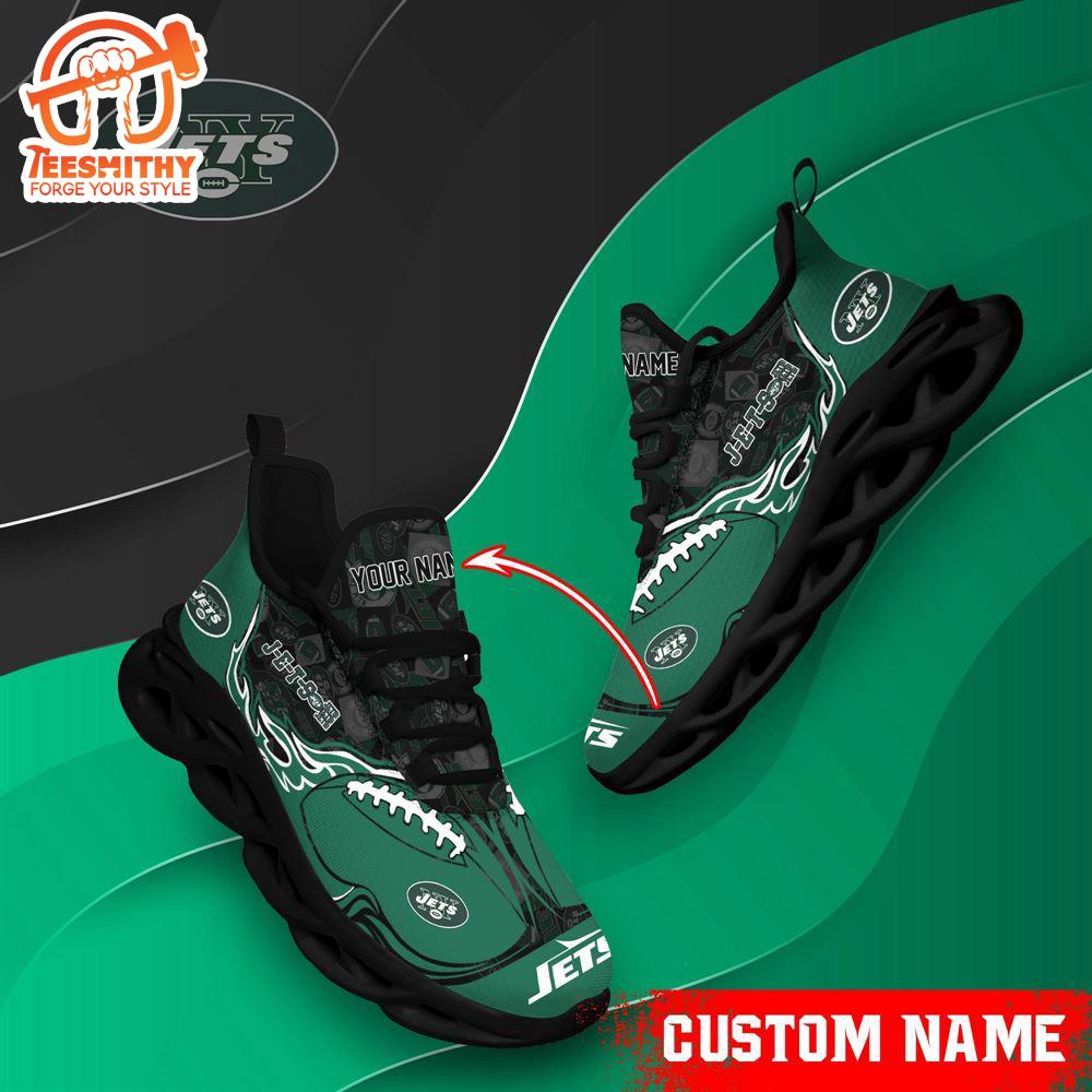 NFL Max Soul Shoes, New York Jets Clunky Shoes Custom Name