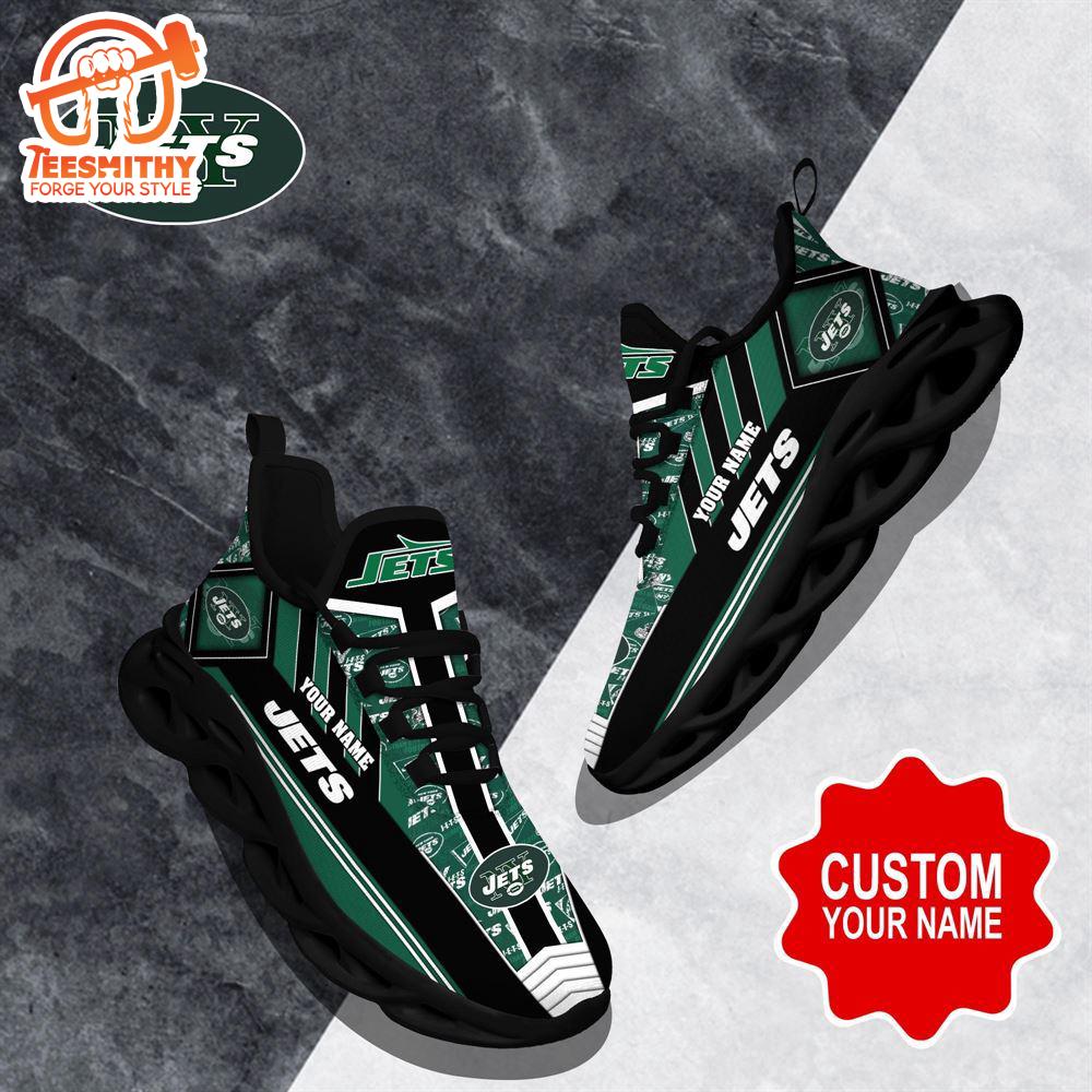 NFL Max Soul Shoes, New York Jets Clunky Shoes Logo Custom Name Nfl