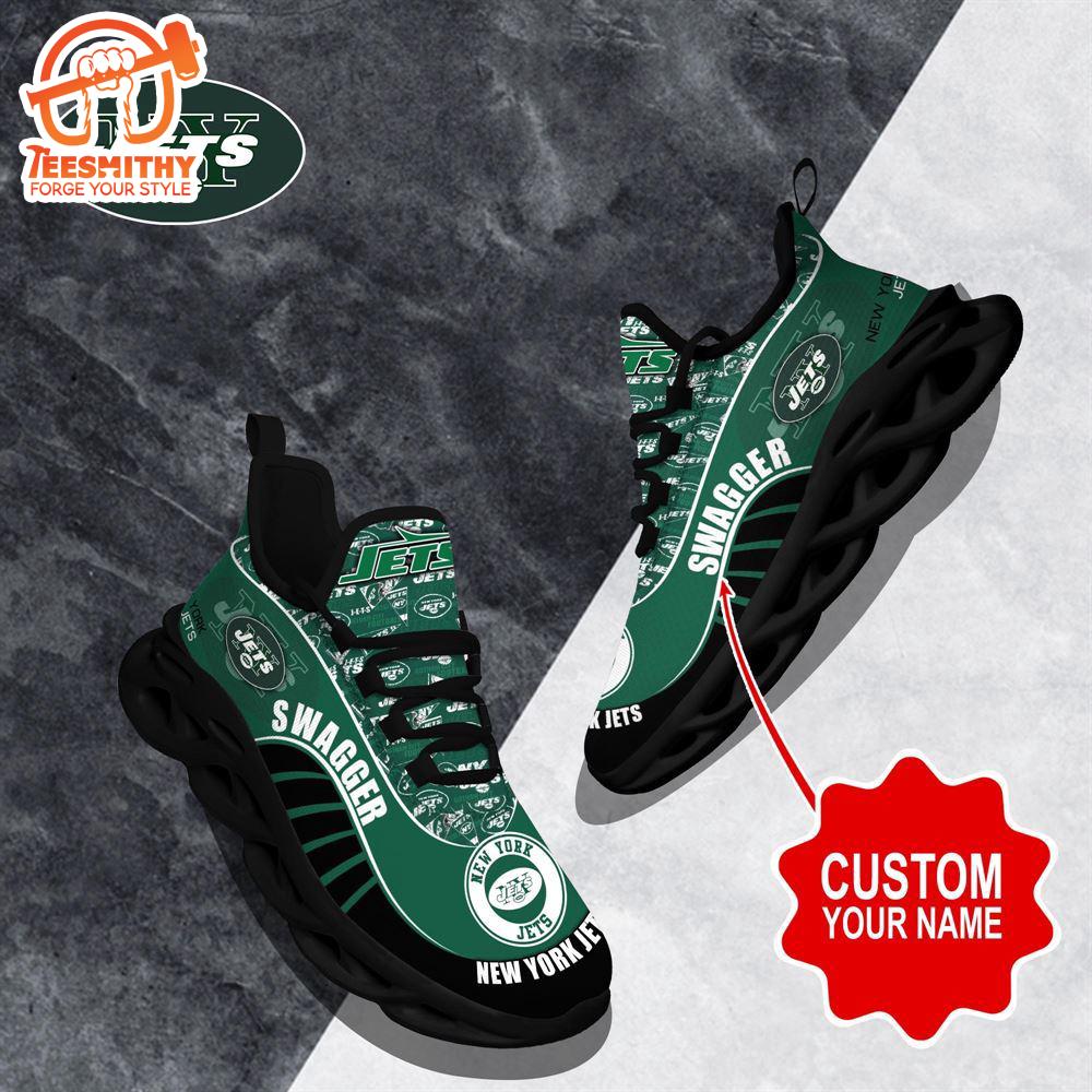 NFL Max Soul Shoes, New York Jets Clunky Shoes Sport Custom Name Football