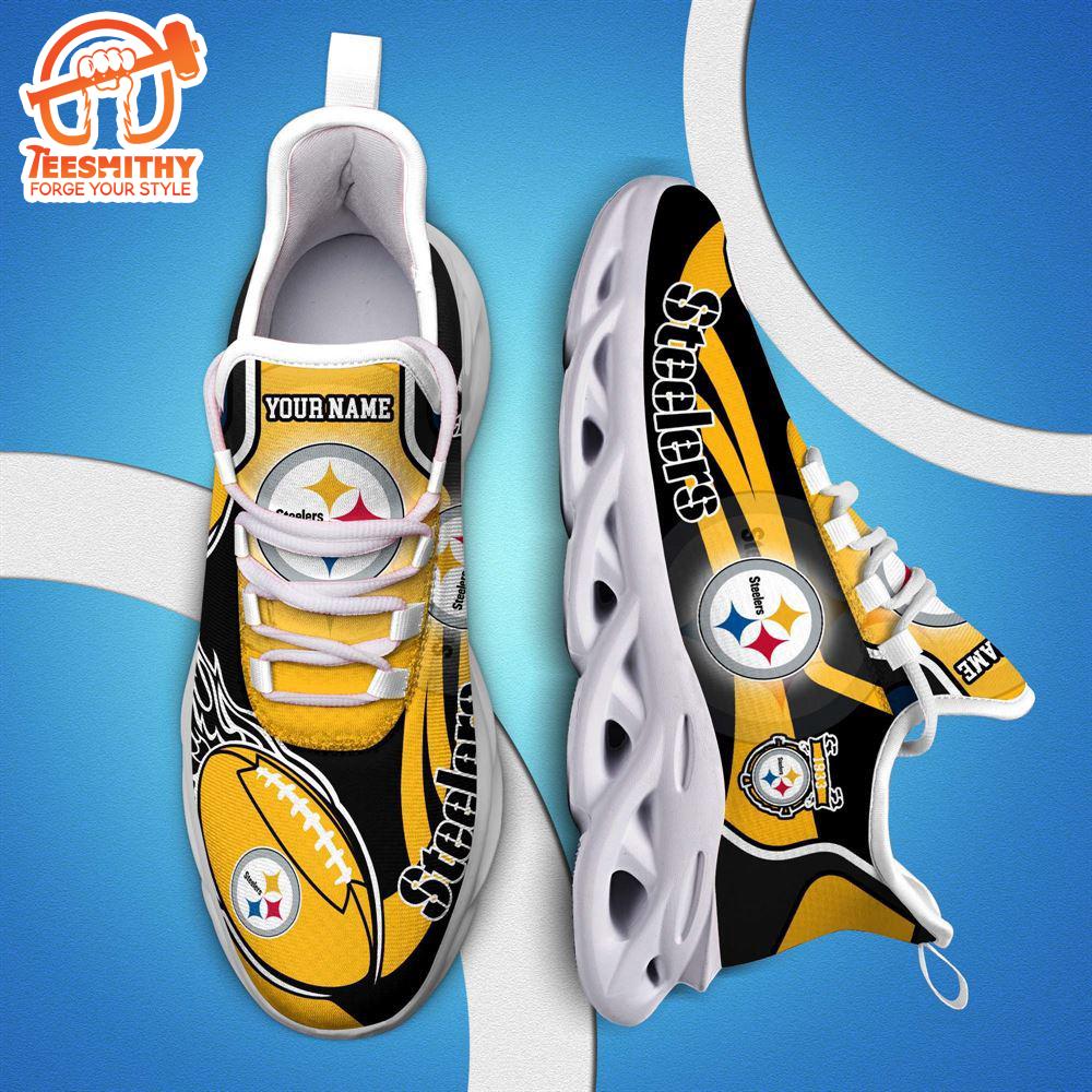 NFL Max Soul Shoes, Nfl Pittsburgh Steelers White C Shoes For Fans