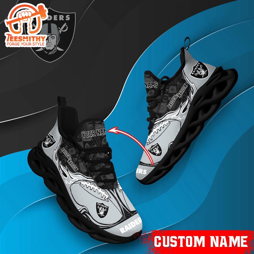 NFL Max Soul Shoes, Oakland Raiders Clunky Shoes Custom Name