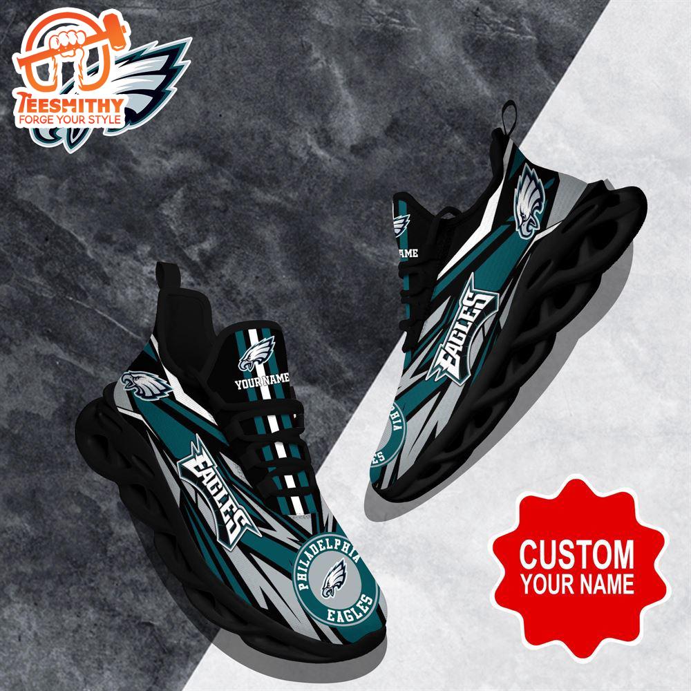 NFL Max Soul Shoes, Philadelphia Eagles Clunky Shoes Custom Custom Name Football