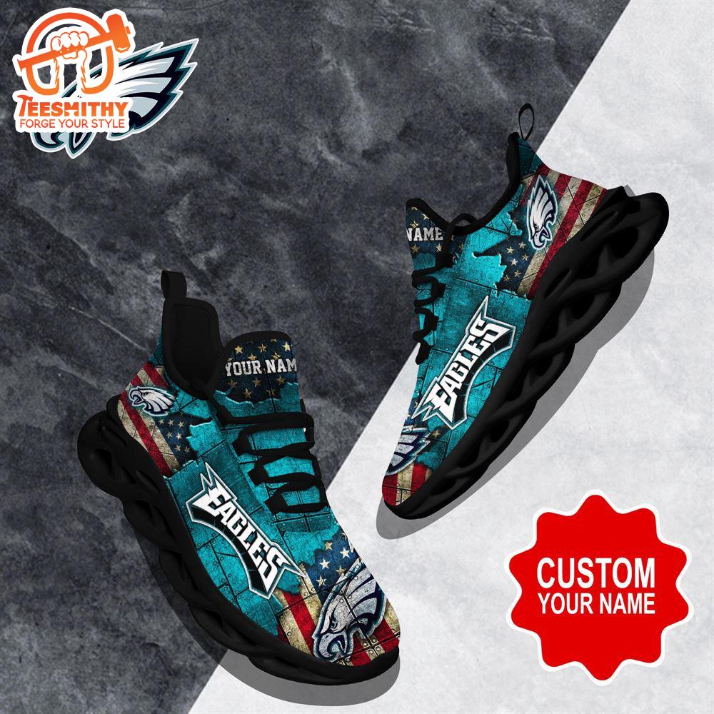 NFL Max Soul Shoes, Philadelphia Eagles Clunky Shoes Custom Gift Women And Men