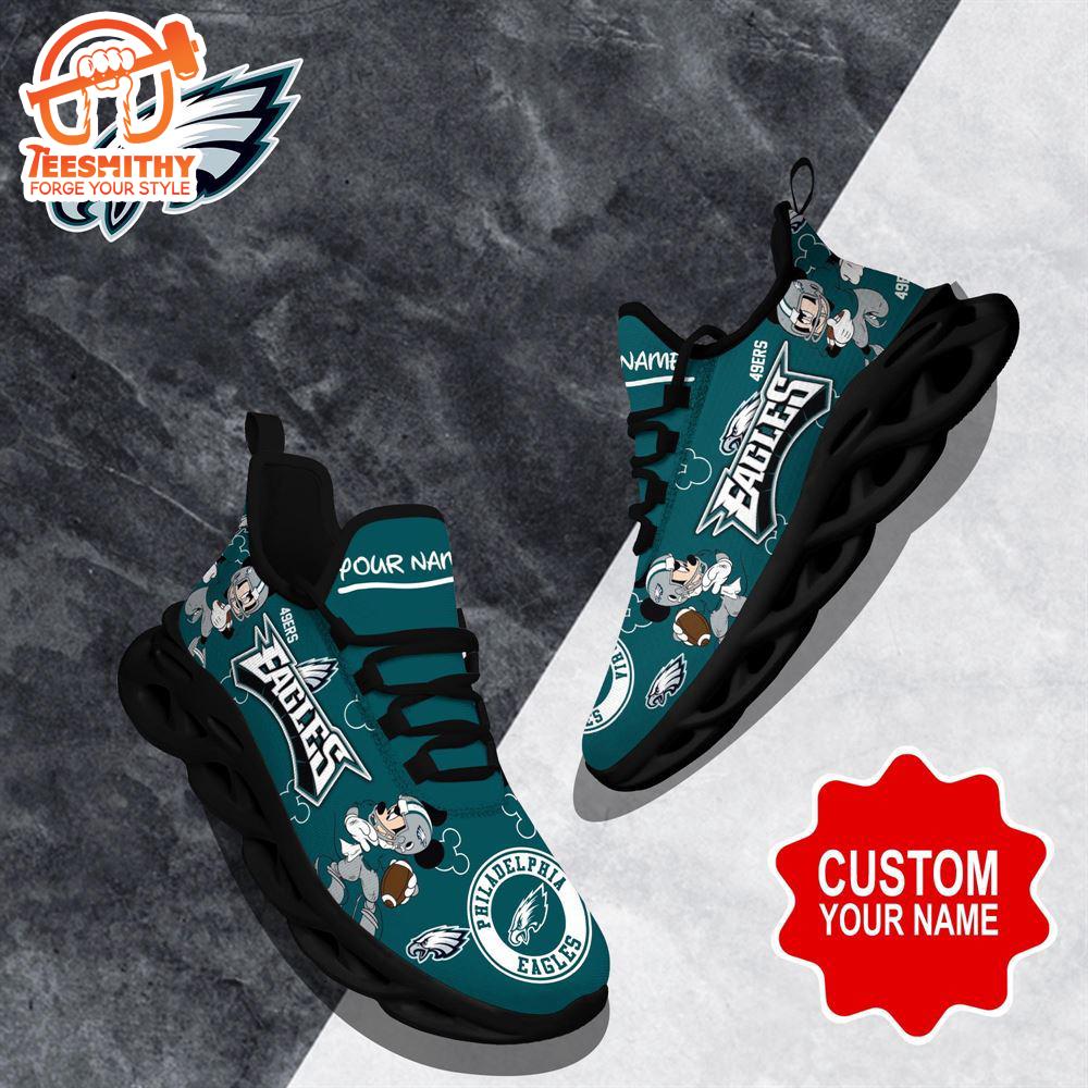 NFL Max Soul Shoes, Philadelphia Eagles Clunky Shoes Custom Name For Fans Christmas