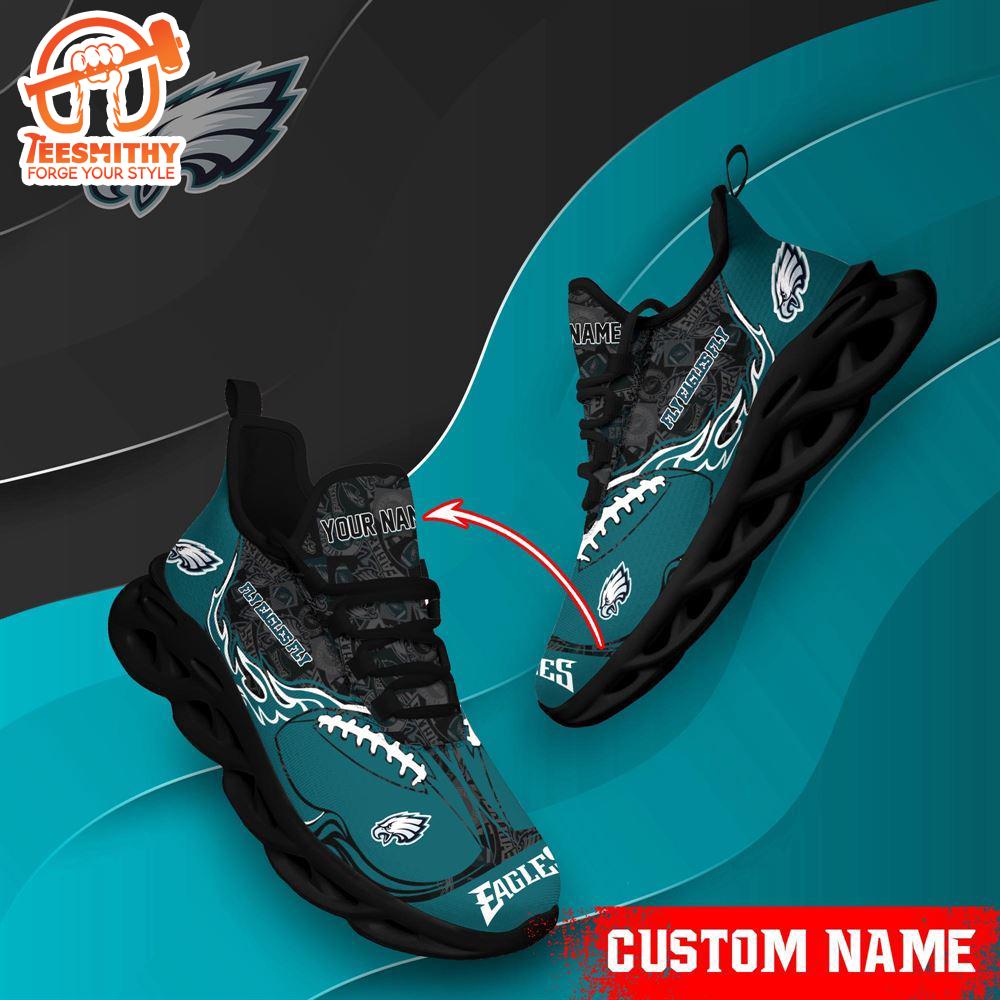 NFL Max Soul Shoes, Philadelphia Eagles Clunky Shoes Custom Name