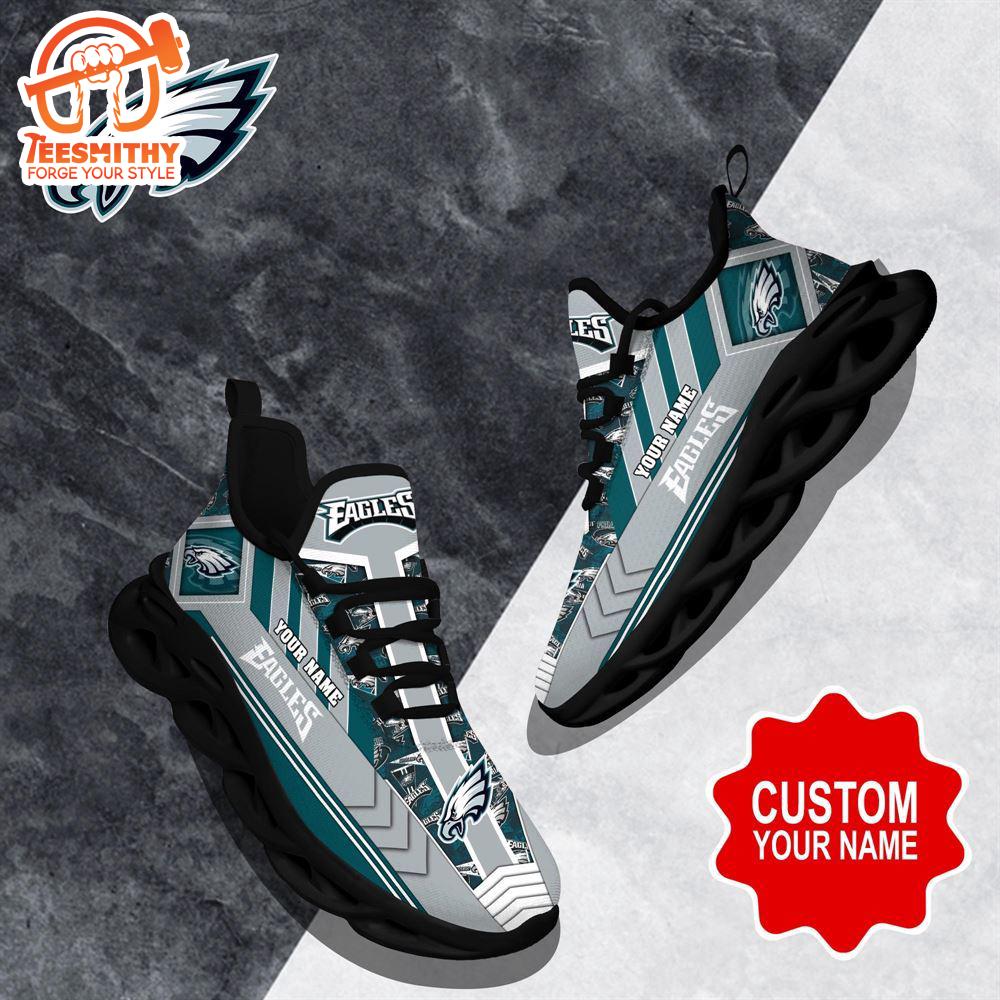 NFL Max Soul Shoes, Philadelphia Eagles Clunky Shoes Logo Custom Name Nfl