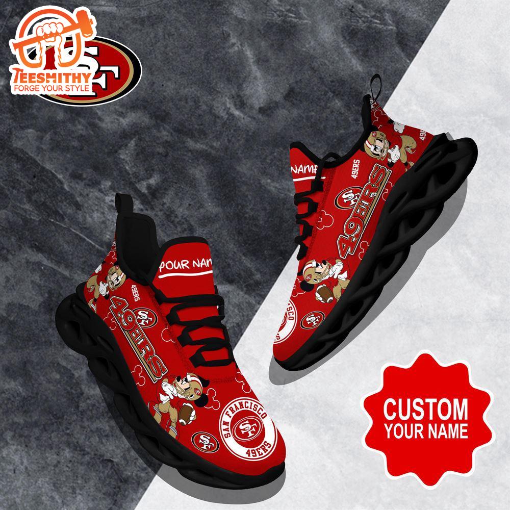 NFL Max Soul Shoes, San Francisco 49ers Clunky Shoes Custom Name For Fans Christmas