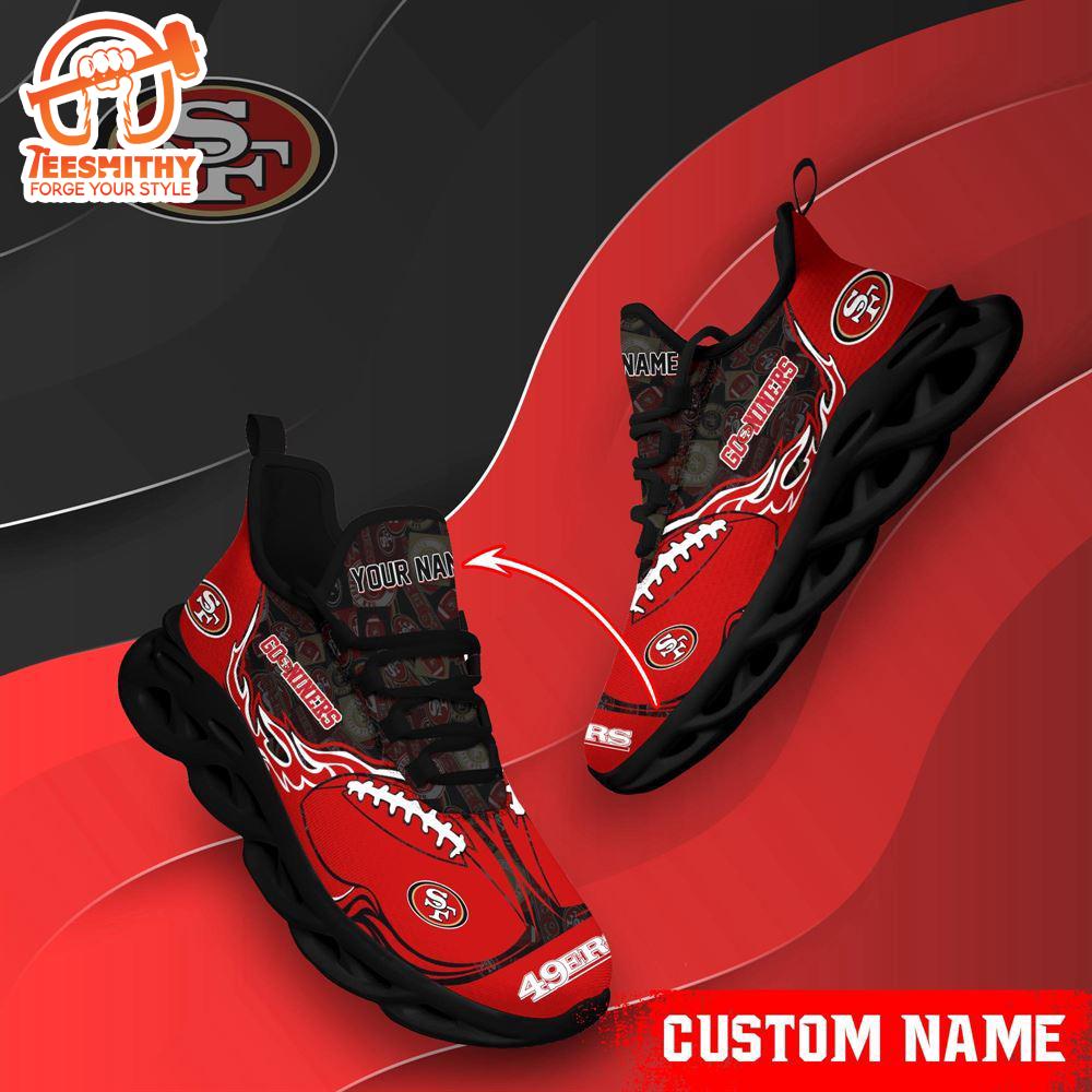 NFL Max Soul Shoes, San Francisco 49ers Clunky Shoes Custom Name