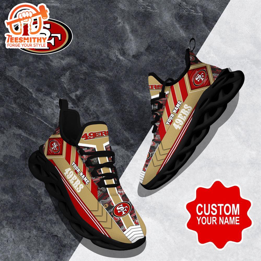 NFL Max Soul Shoes, San Francisco 49ers Clunky Shoes Logo Custom Name Nfl