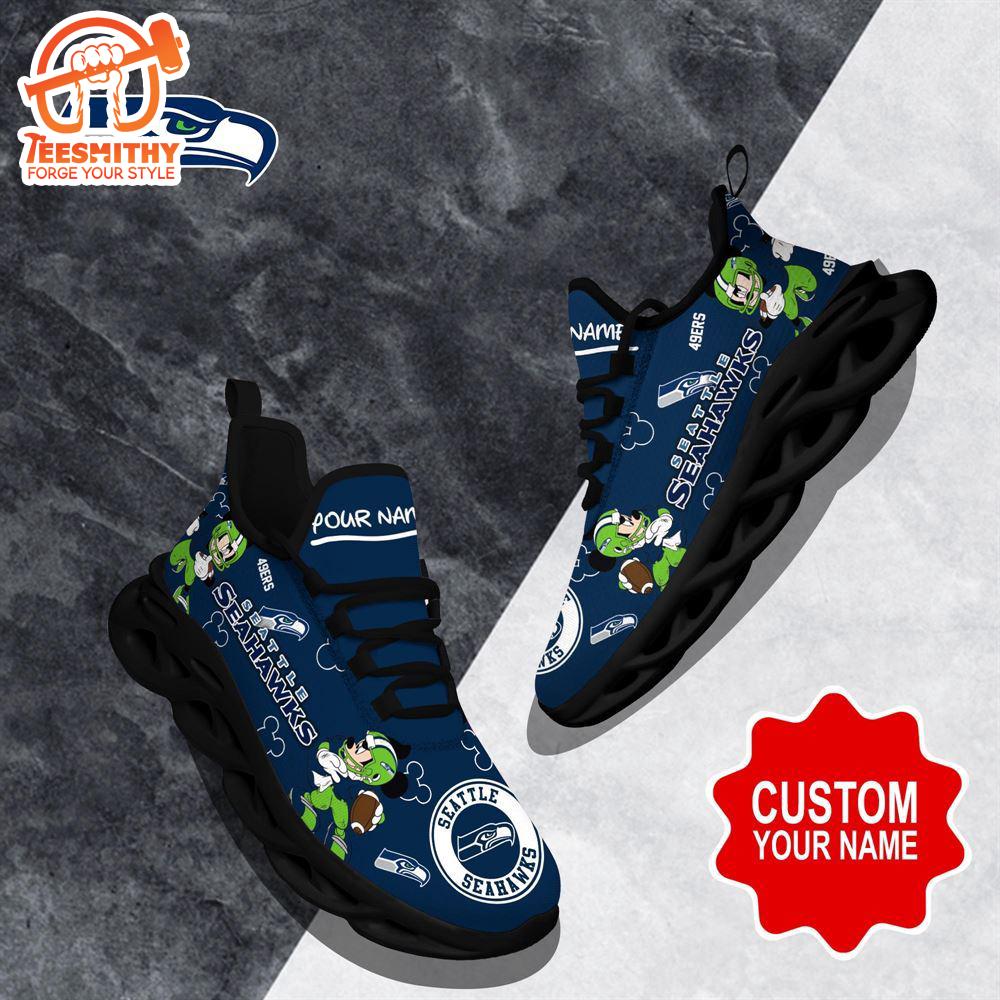 NFL Max Soul Shoes, Seattle Seahawks Clunky Shoes Custom Name For Fans Christmas