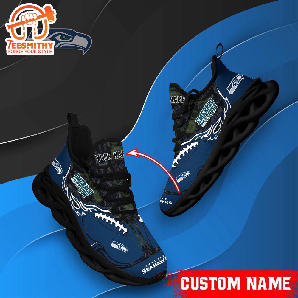 NFL Max Soul Shoes, Seattle Seahawks Clunky Shoes Custom Name