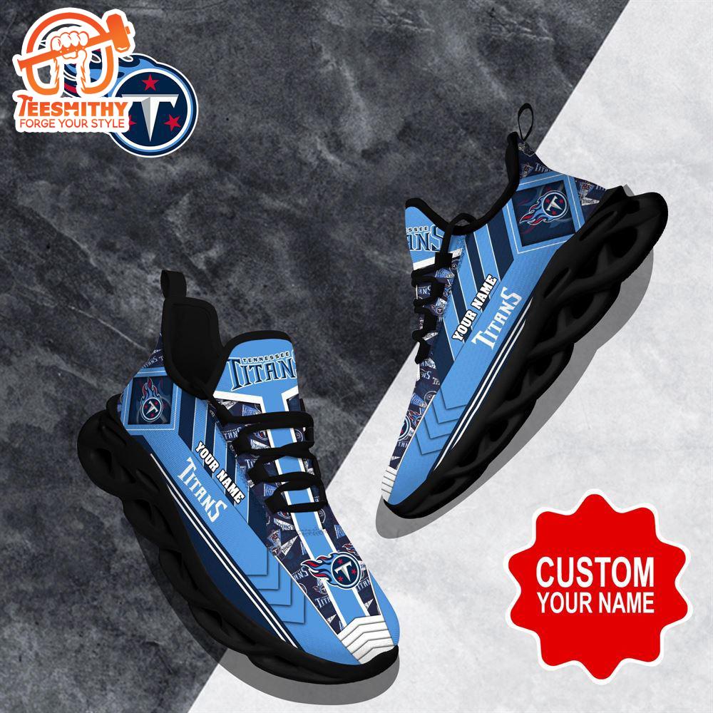 NFL Max Soul Shoes, Tennessee Titans Clunky Shoes Logo Custom Name Nfl