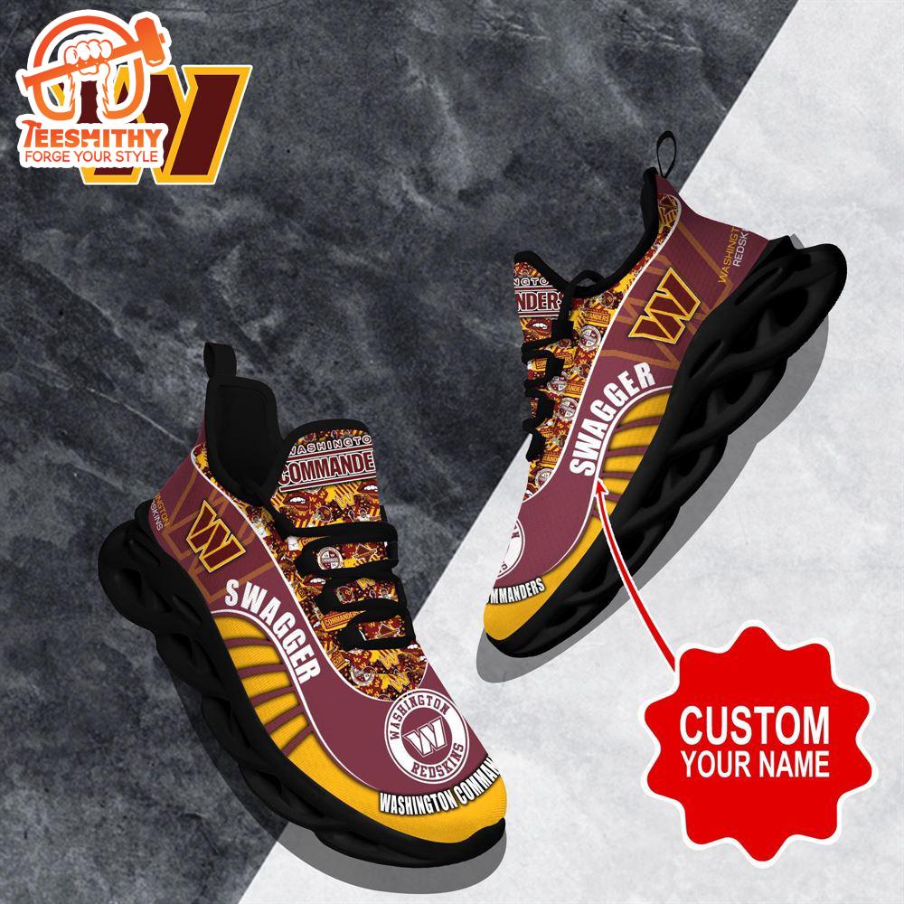 NFL Max Soul Shoes, Washington Commanders Clunky Shoes Sport Custom Name Football