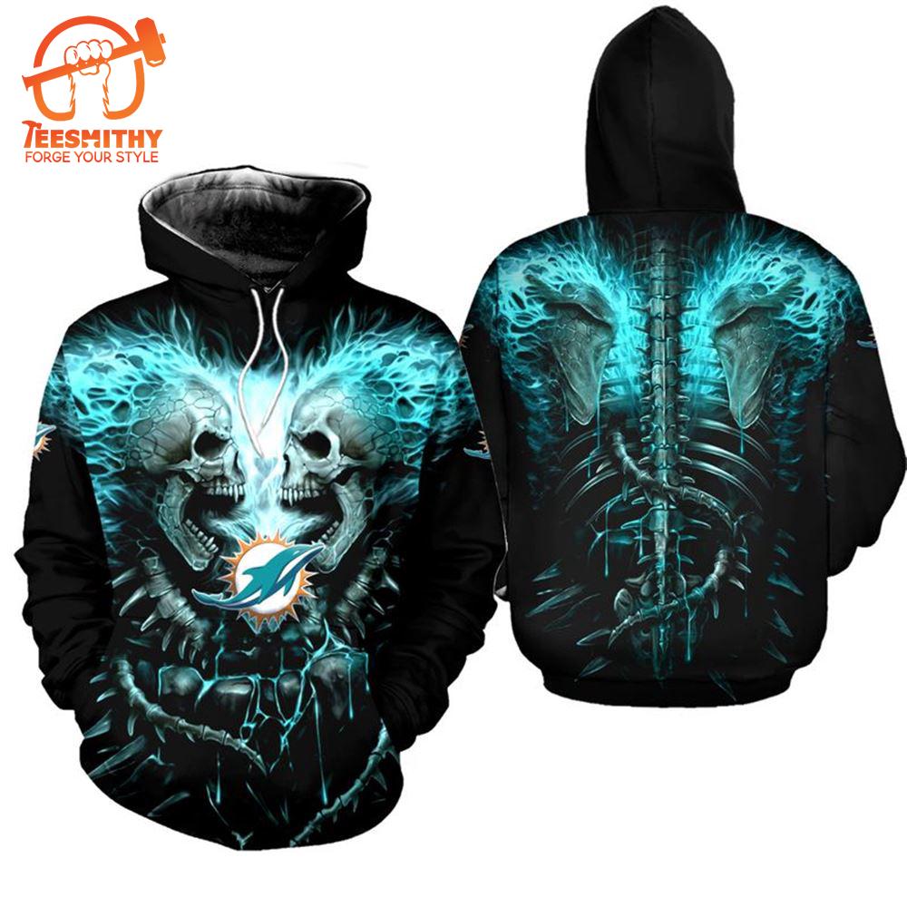 Nfl Miami Dolphins Hoodie 3D Skull Limited Edition All Over Print Gifts For Fans