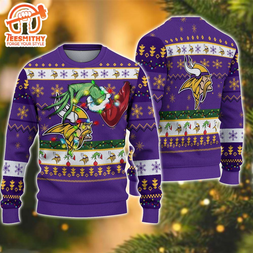 NFL Minnesota Vikings Grinch Christmas Ugly Sweater  For Fans