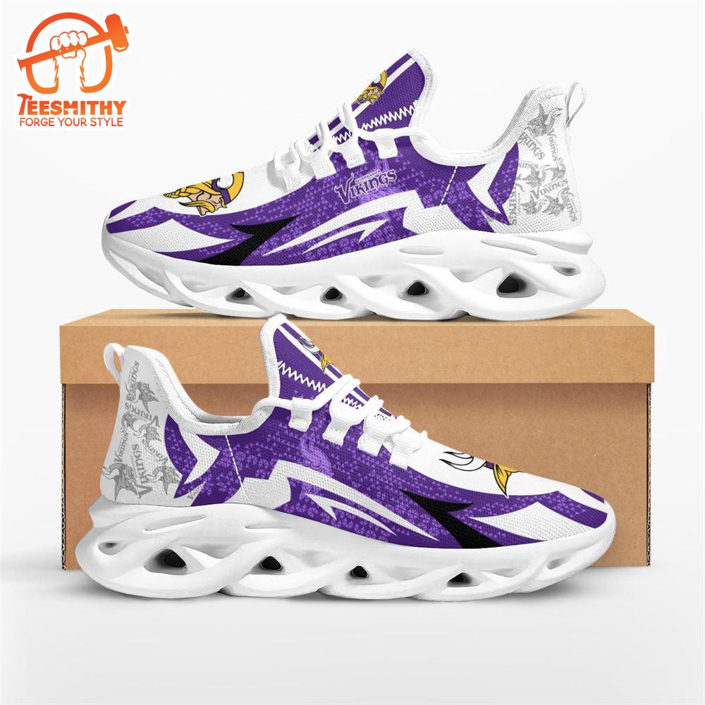 NFL Minnesota Vikings Symbol Geometric Pattern Max Soul Shoes  For Fans Sports