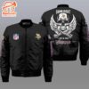 Nfl Minnesota Vikings Wings Skull 3D Bomber Jacket  Gift For Fans