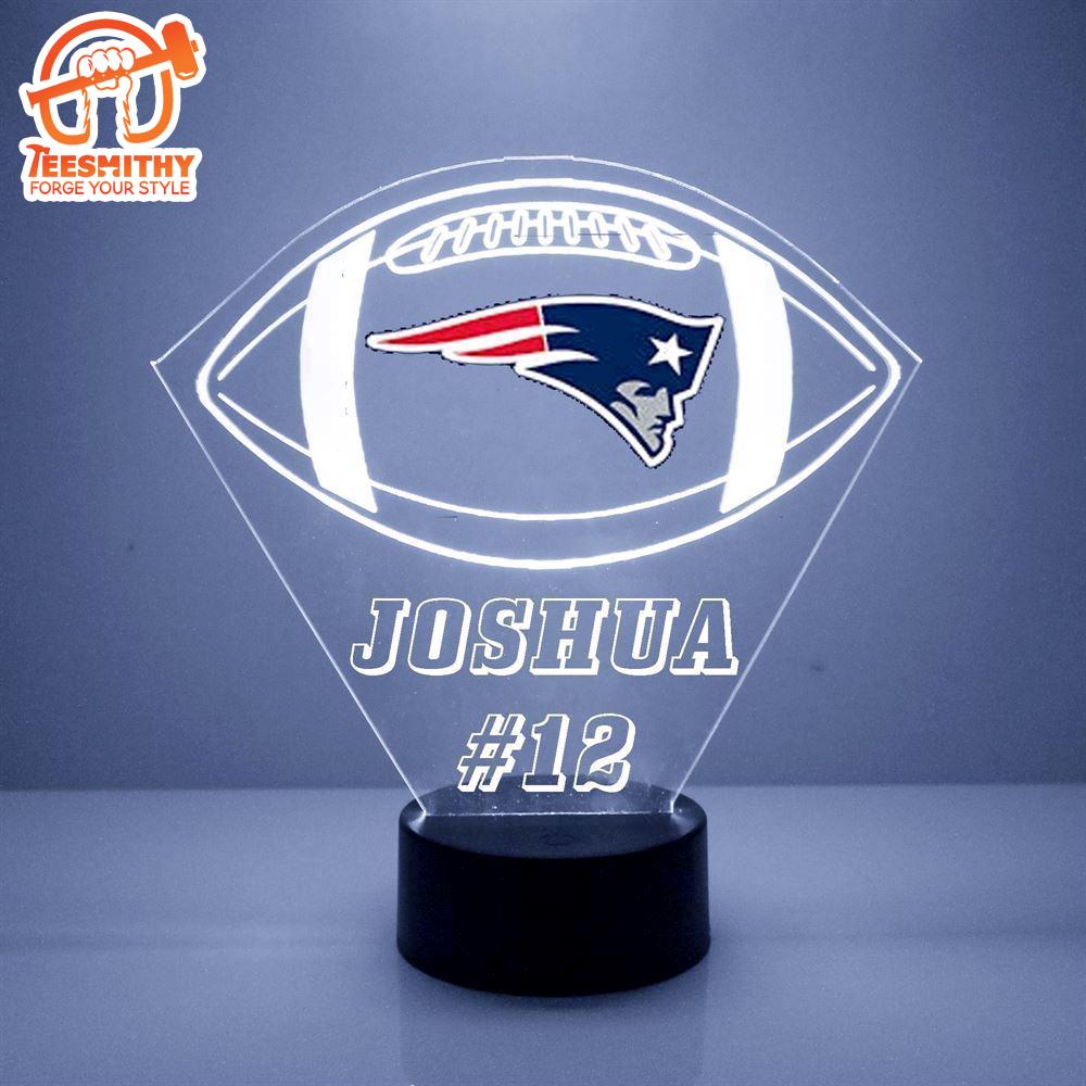 Custom Name Number NFL New England Patriots Football Led Sports Fan Lamp