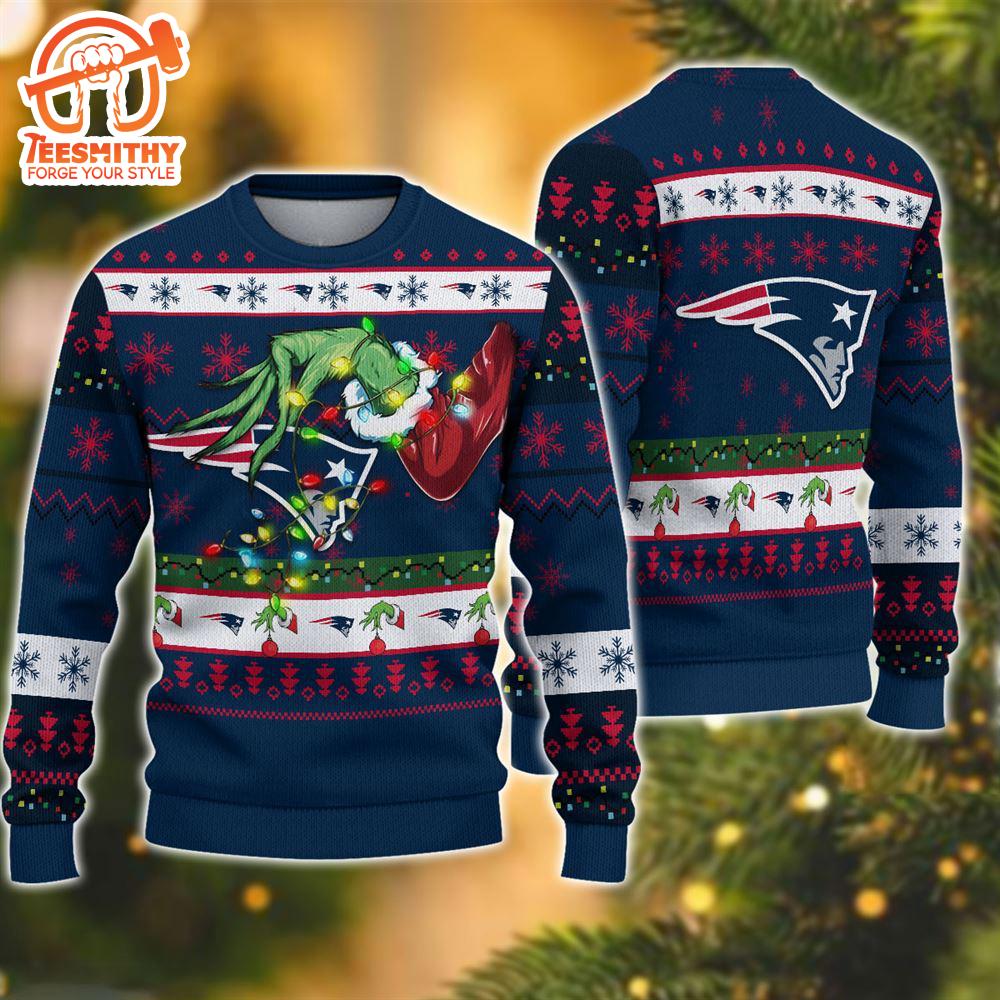 NFL New England Patriots Grinch Christmas Ugly Sweater  For Fans