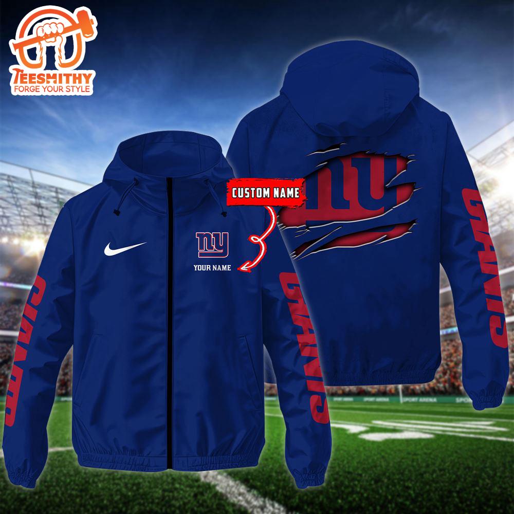 NFL New York Giants Football Windbreaker Outdoor Jacket – Custom Name