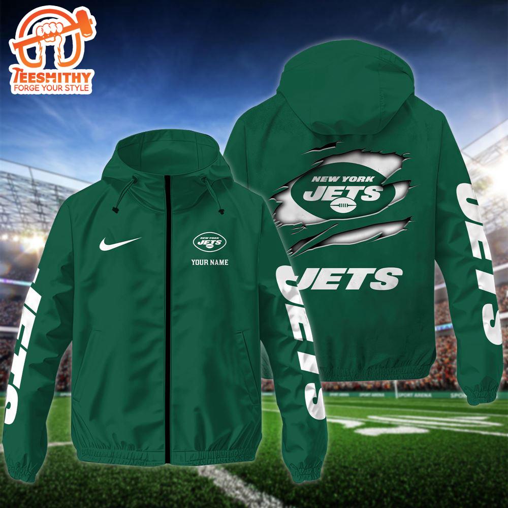 NFL New York Jets Custom Name Windbreaker Jacket For Fans