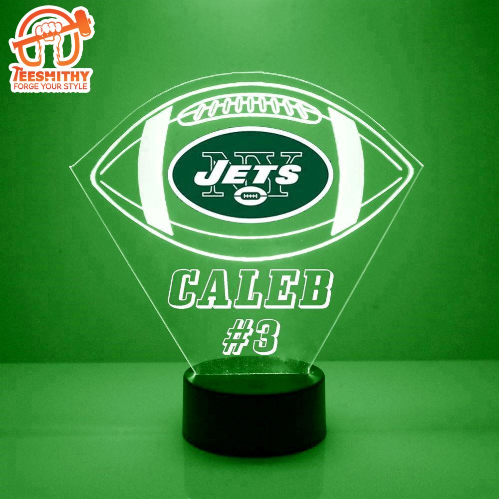 Custom Name Number NFL New York Jets Football Led Sports Fan Lamp