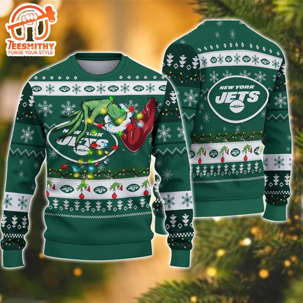 NFL New York Jets Grinch Christmas Ugly Sweater  For Fans