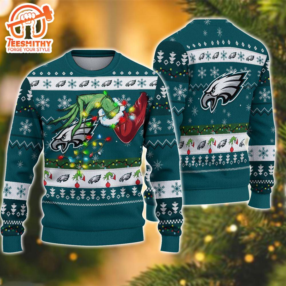 NFL Philadelphia Eagles Grinch Christmas Ugly Sweater  For Fans