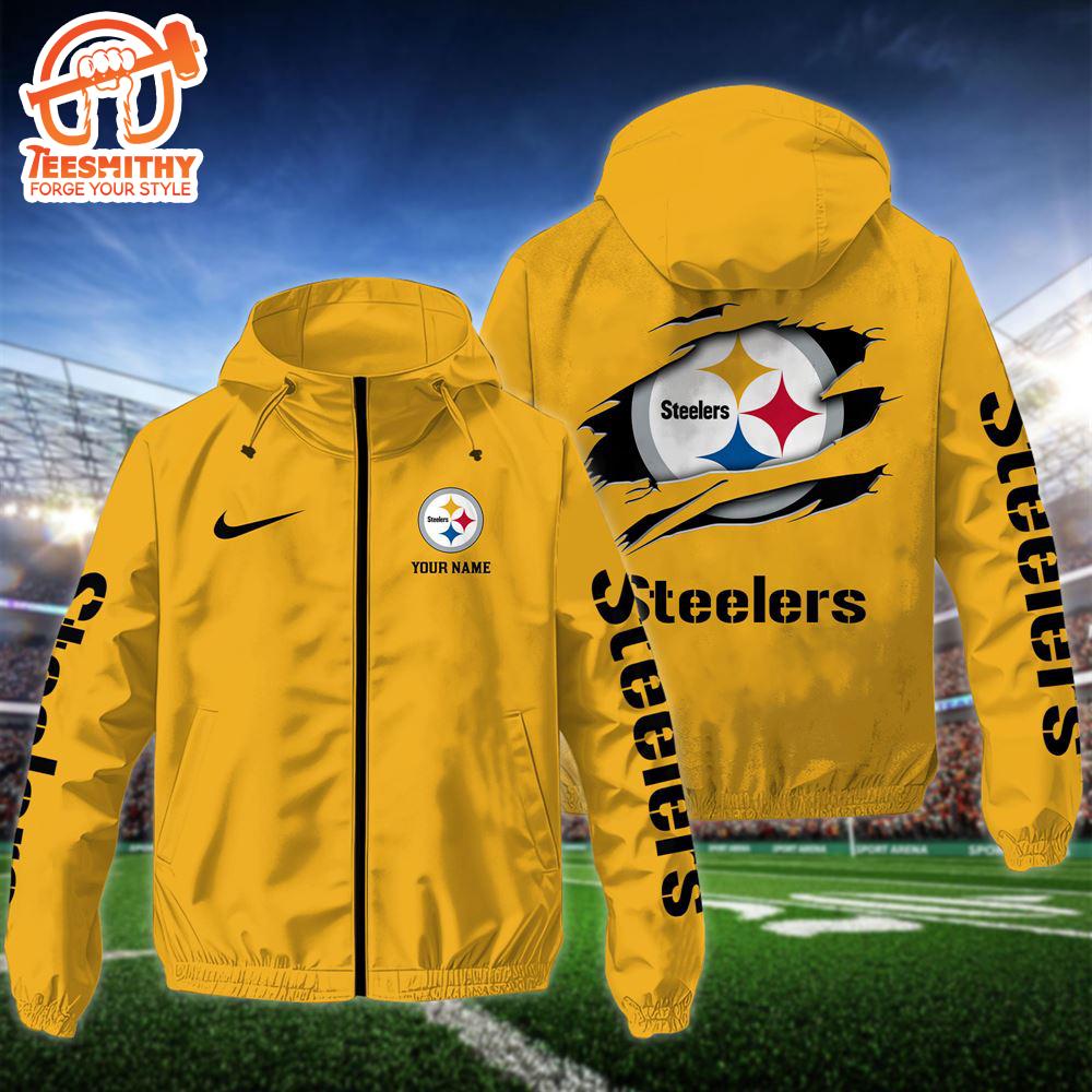 NFL Pittsburgh Steelers Custom Name Windbreaker Jacket For Fans