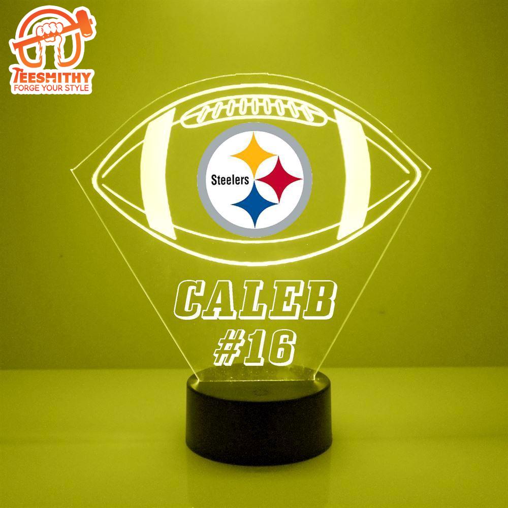 Custom Name Number NFL Pittsburgh Steelers Football Led Sports Fan Lamp