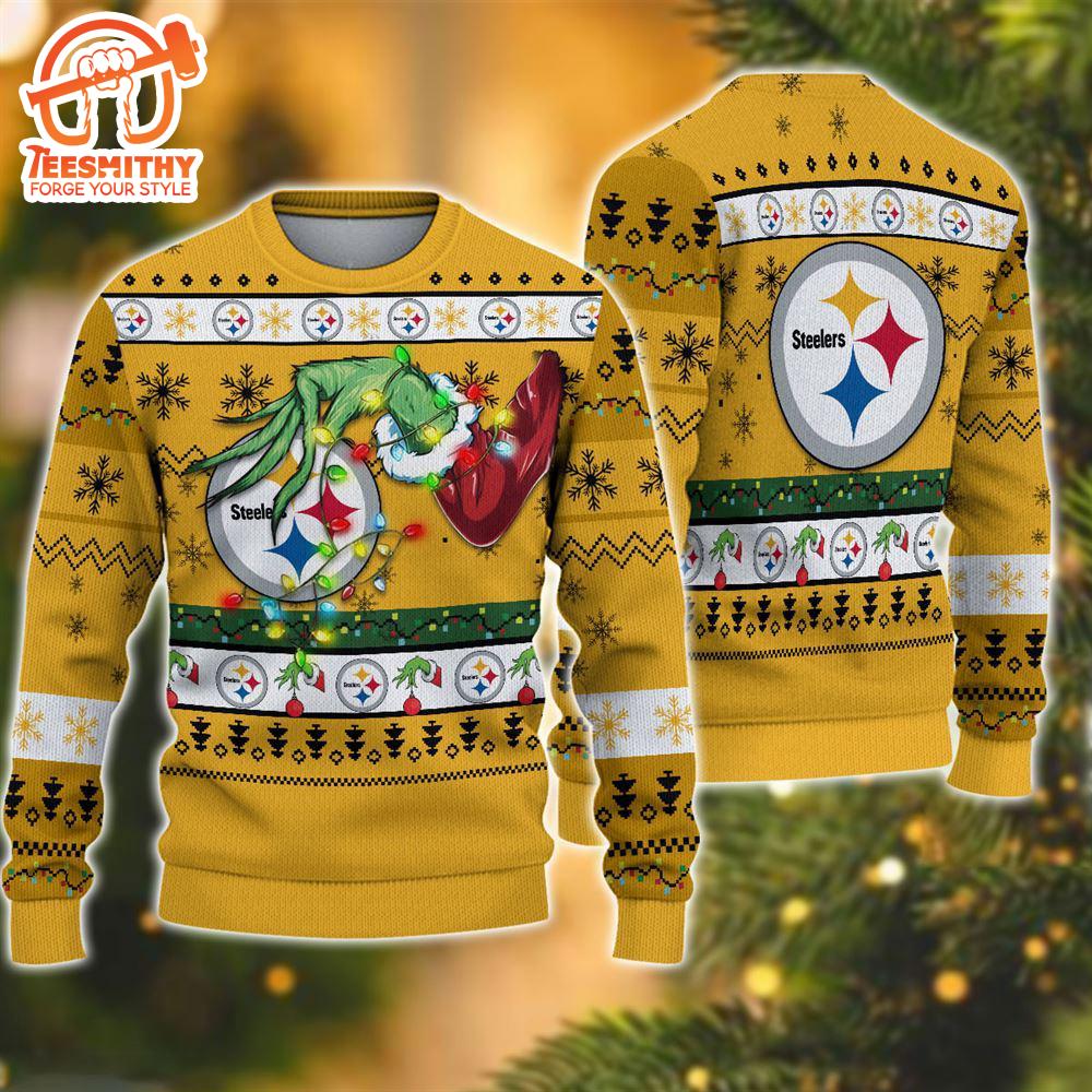 NFL Pittsburgh Steelers Grinch Christmas Ugly Sweater  For Fans