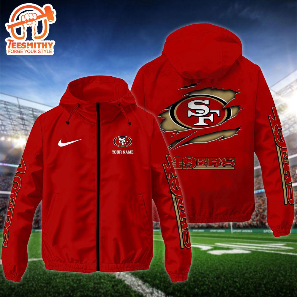 NFL San Francisco 49ers Custom Name Windbreaker Jacket For Fans