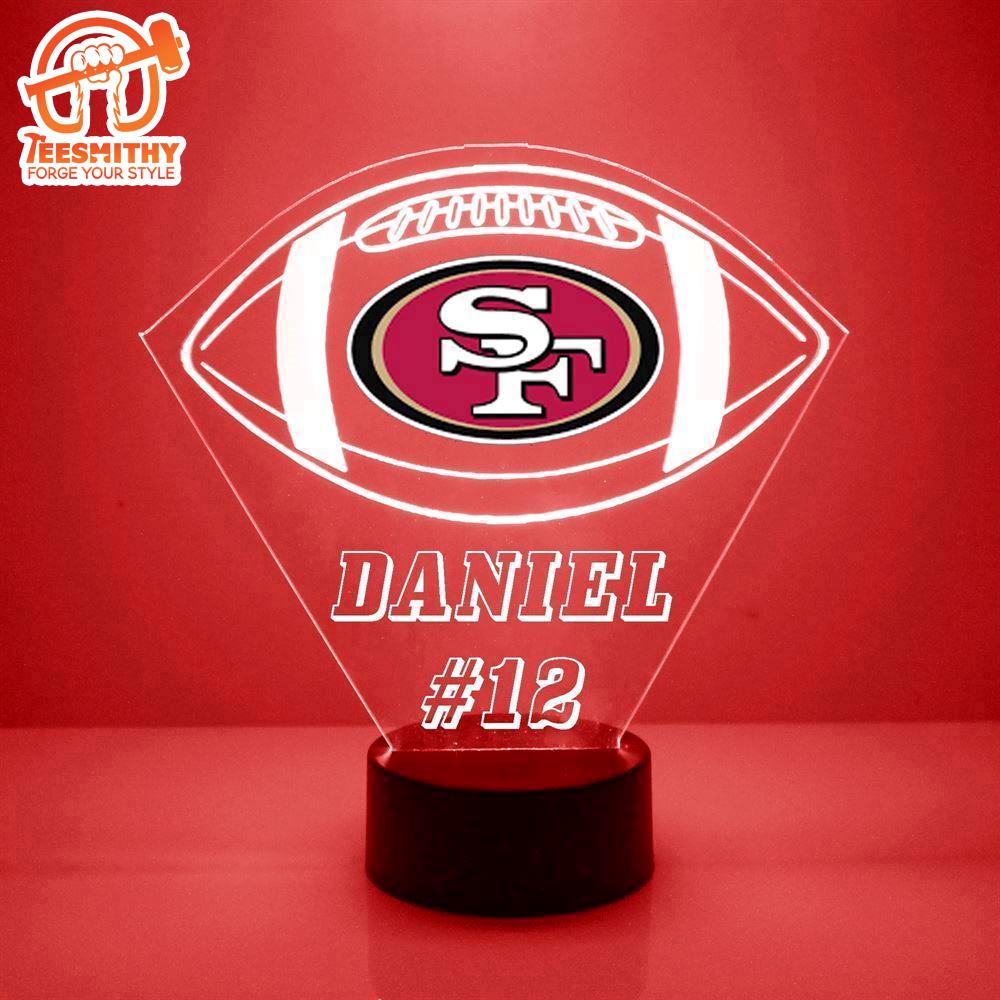 Custom Name Number NFL San Francisco 49ers Football Led Sports Fan Lamp