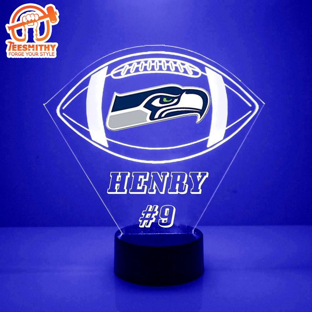 Custom Name Number NFL Seattle Seahawks Football Led Sports Fan Lamp