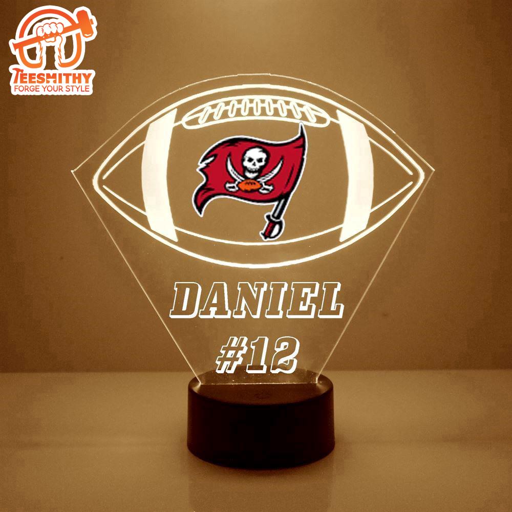 Custom Name Number NFL Tampa Bay Buccaneers Football Led Sports Fan Lamp Custom Night Light