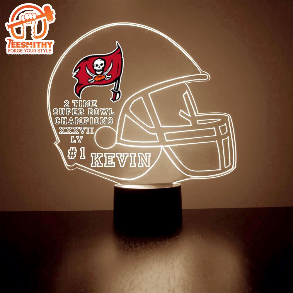 Custom Name Number NFL Tampa Bay Buccaneers Football Led Sports Fan Lamp